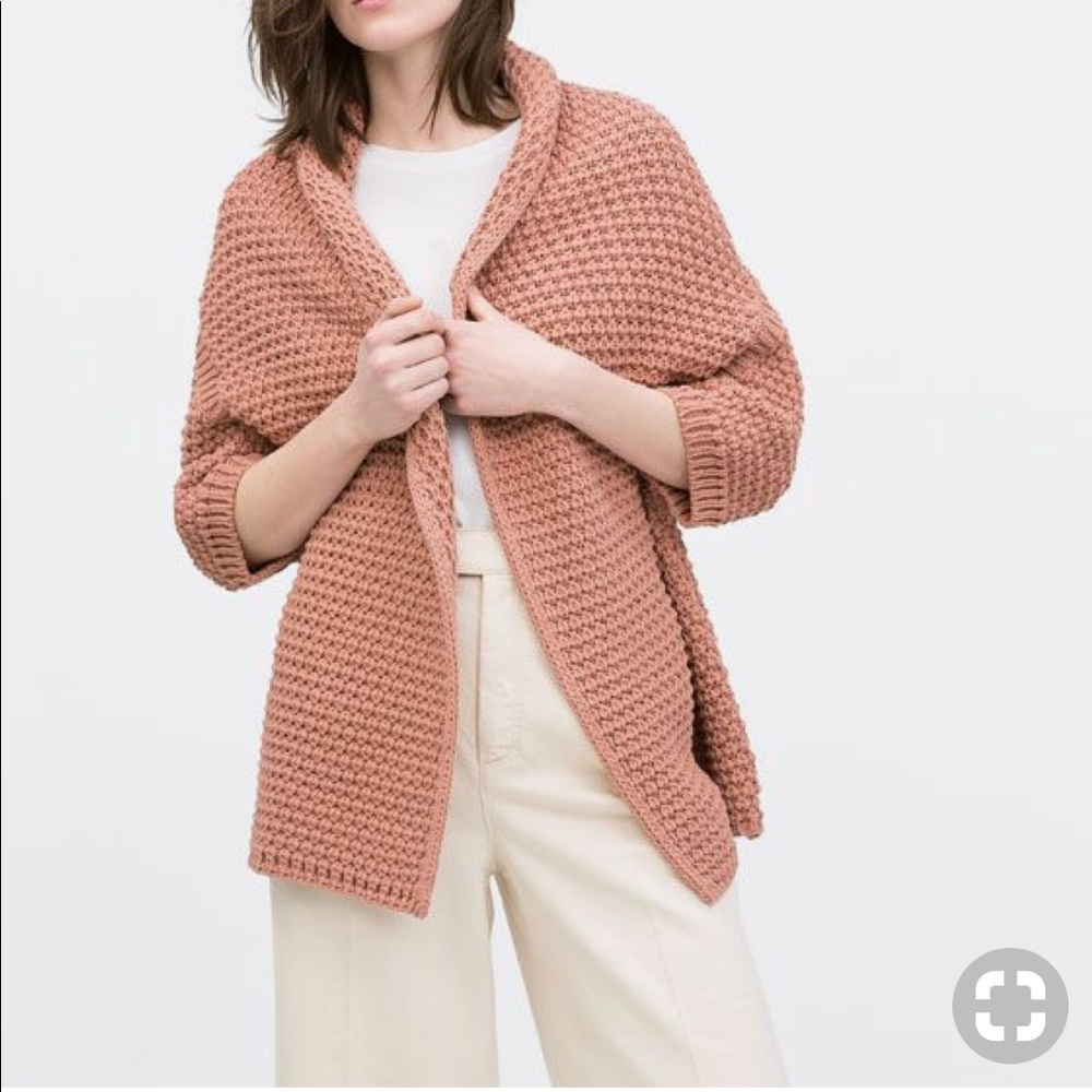 Zara Knit Draped Cardigan - Picture 1 of 8